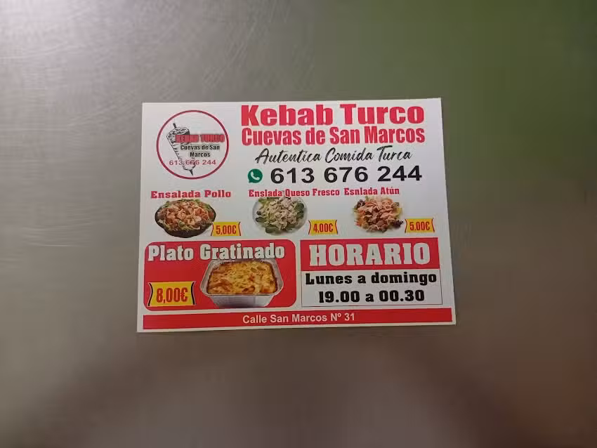 Kebab Turco Cuevas De San Marcos